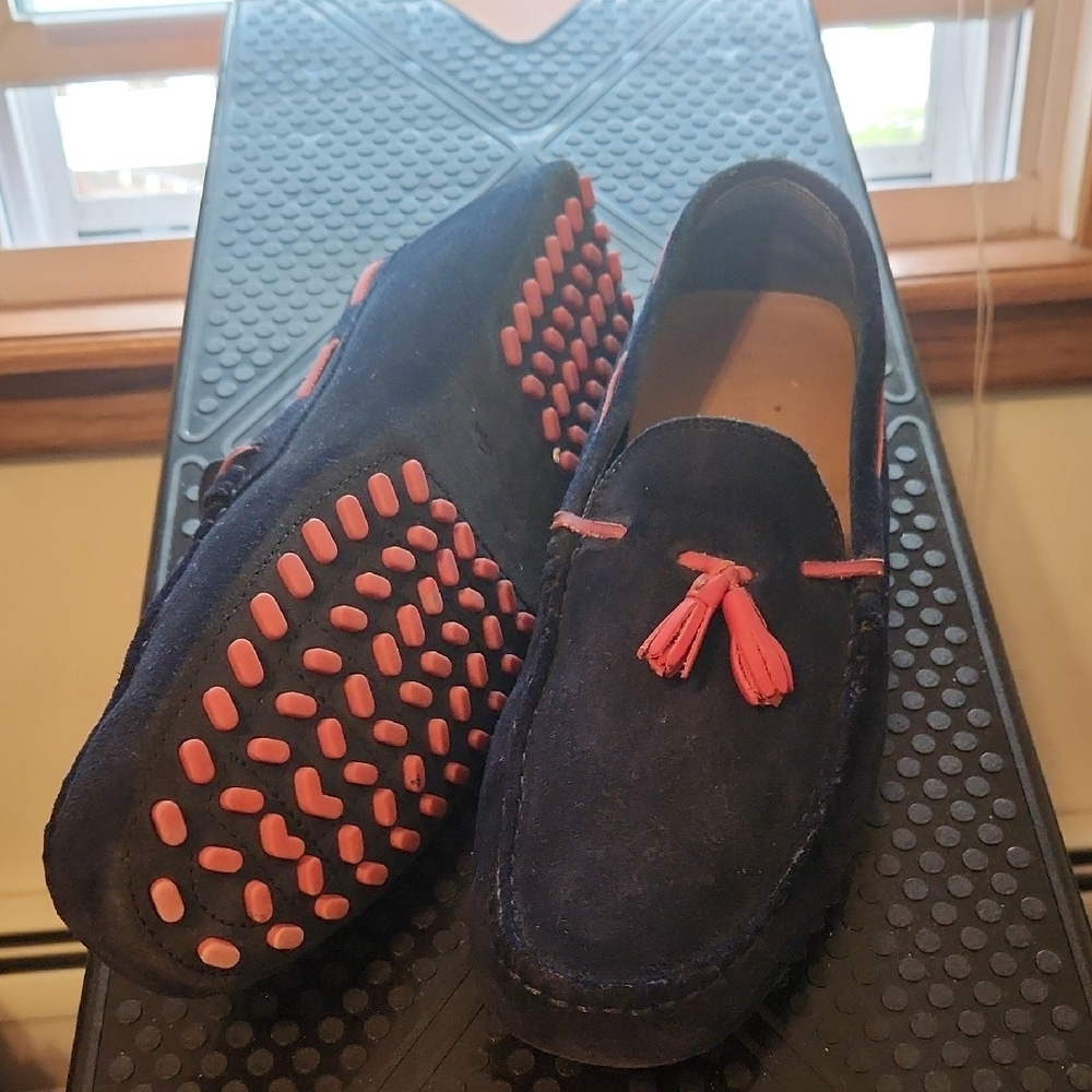 Lacoste Red and Blue Slip-On Loafers with Modern Flair